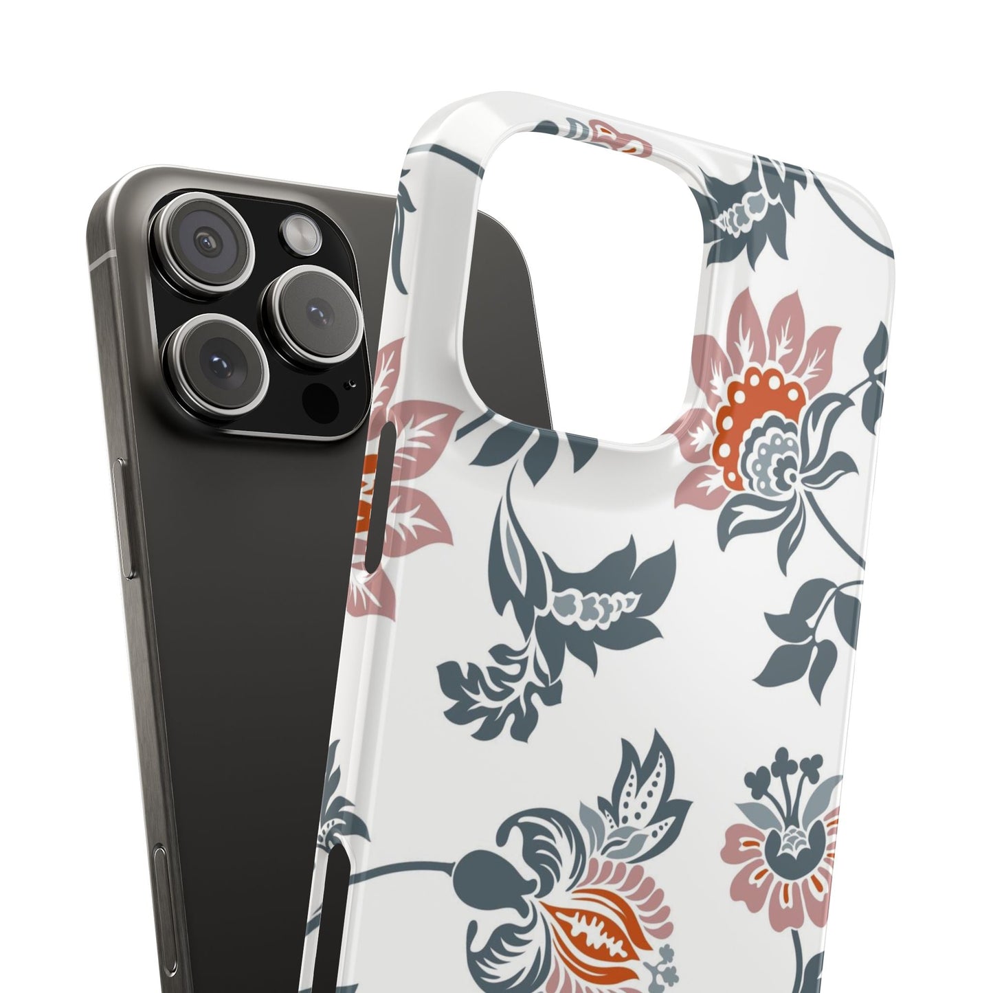 Pink and Green Flower Pattern, Floral Slim Phone Cases, Case-Mate IPHONE16 and all sizes