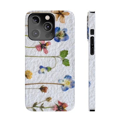 Dried Wild Pink and Purple Flower Image on Paper, Floral Slim Phone Cases, Case-Mate IPHONE16 and all sizes