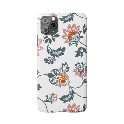 Pink and Green Flower Pattern, Floral Slim Phone Cases, Case-Mate IPHONE16 and all sizes