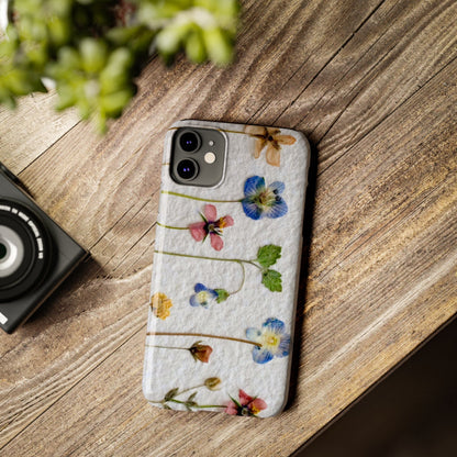 Dried Wild Pink and Purple Flower Image on Paper, Floral Slim Phone Cases, Case-Mate IPHONE16 and all sizes