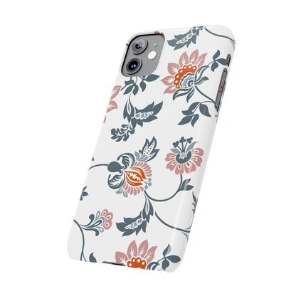 Pink and Green Flower Pattern, Floral Slim Phone Cases, Case-Mate IPHONE16 and all sizes