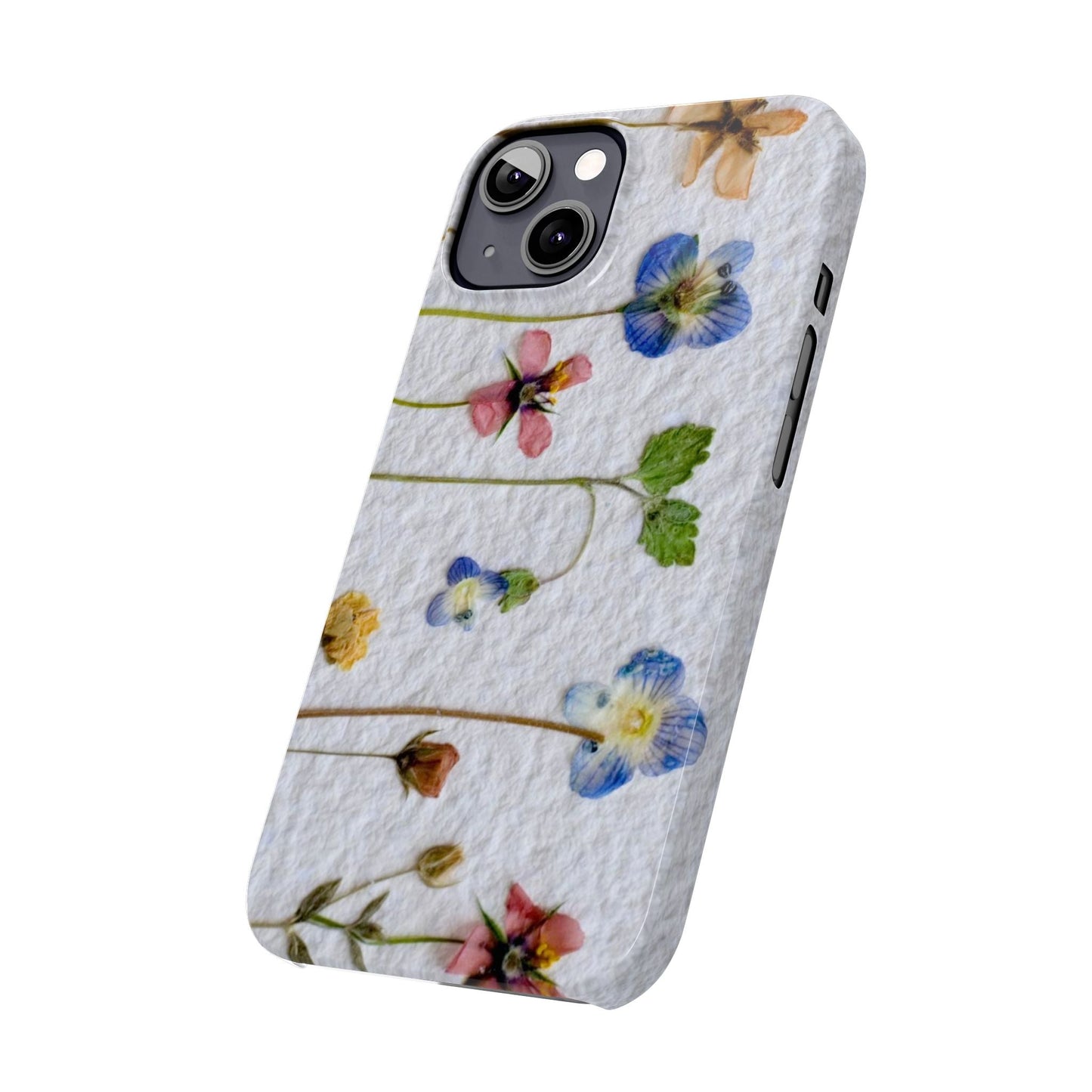 Dried Wild Pink and Purple Flower Image on Paper, Floral Slim Phone Cases, Case-Mate IPHONE16 and all sizes