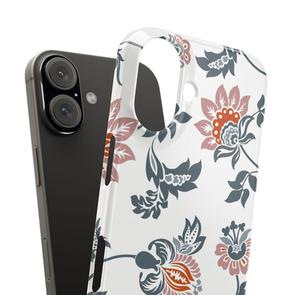 Pink and Green Flower Pattern, Floral Slim Phone Cases, Case-Mate IPHONE16 and all sizes