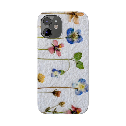 Dried Wild Pink and Purple Flower Image on Paper, Floral Slim Phone Cases, Case-Mate IPHONE16 and all sizes